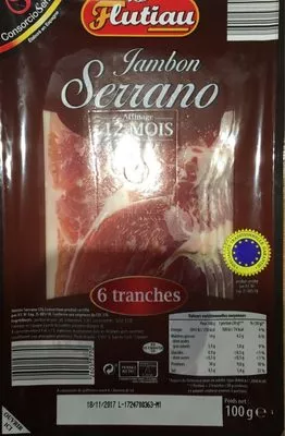 Jambon Serrano Le Flutiau 100 g, code 26055770