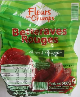 Betteraves rouges (Cuites à la vapeur) Fleurs des Champs 500 g, code 26062129