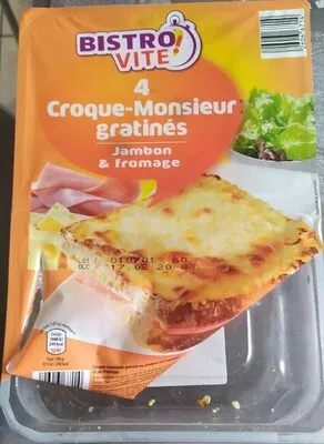 Croque-monsieur gratinés jambon fromage Bistro'vite! 480 g, code 26066714