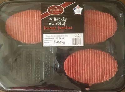 4 Hachés au boeuf avec fibres végétales Socopa 400 g, code 26088433