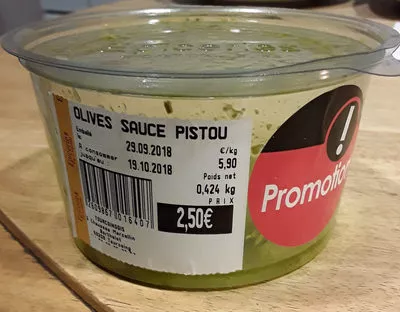 olives sauce pistou Grand Frais 0,424, code 2609867016407