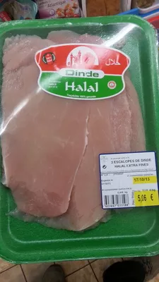 Escalopes de dinde Halal (x 3) extra fines Dia 408 g (3 escalopes), code 2623667033198