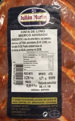 Cinta de lomo ibérico adobado Julián Martín , code 2639454004715