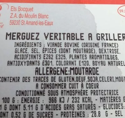 Merguez Ets Bocquet , code 2655989023298