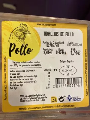 Higaditos de Pollo Sada 484g, code 2676624001747