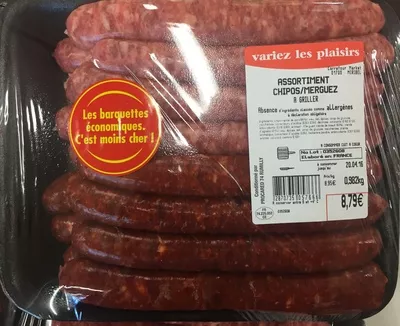 Assortiment chipos merguez Sans marque, Procared 0,982 kg, code 2870735057666