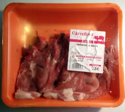 Chuletas de aguja Carrefour 868g, code 2913425003267