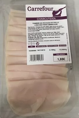 Fiambre de penchuga de pollo Carrefour , code 2948943001853