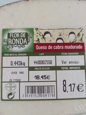 Queso de cabra madurado flor de ronda , code 2949152008176