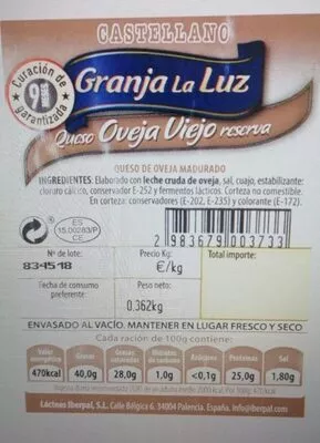 Queso oveja viejo reserva granja la luz , code 2983679003733