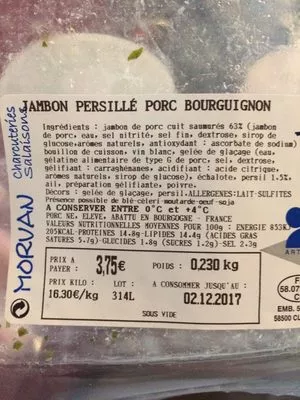 Jambom persillé porc bourguignon Morvan 0230 kg, code 3004106902166