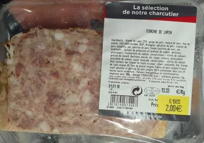 Terrine de Lapin Auchan 150 g, code 3016740374407