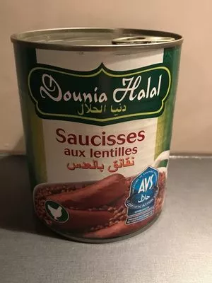 Saucisses au lentilles Dounia Halal 1, code 3021690022025