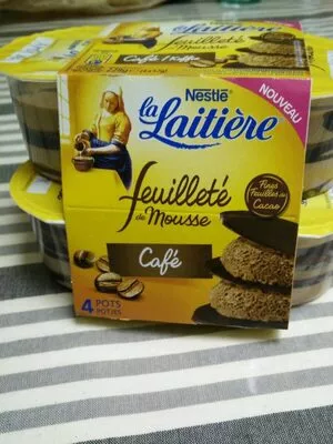 Feuilleté de mousse café La Laitière, Nestlé 228 g ℮, 4 pots de 57 g, code 3023290025673