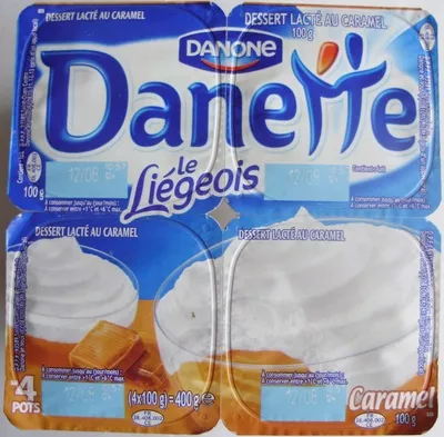 Danette (le Liégeois Caramel) 4 Pots Danone, Danette 400 g (4 x 100 g), code 3033490847593