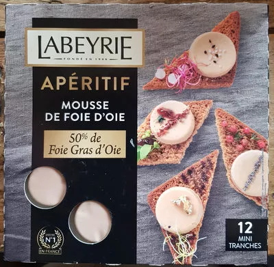 Mousse de foie d'oie Labeyrie 90gr, 12 mini tranches, code 3033610036487