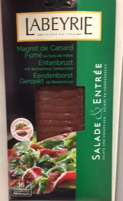 Magret de Canard Fumé au Bois de Hêtre Labeyrie 90 g e, code 3033610060635