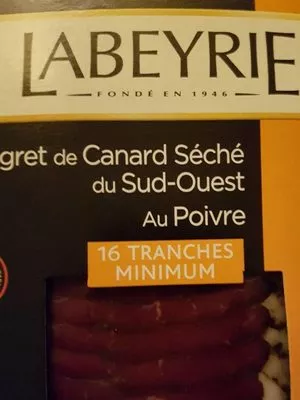 Magret de Canard Séché du Sud-Ouest au poivre Labeyrie , code 3033619260111