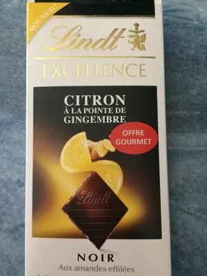 Excellence citron pointe de gingembre Lindt 100 g, code 3046920010870