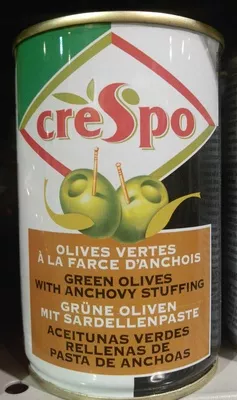 Olives vertes à la farce d'anchois Crespo 300 g, code 3076820002149