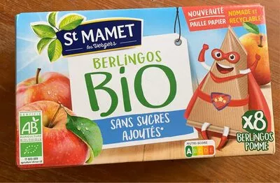 Berlingot pomme Bio sans sucres ajoutés St Mamet 100 g g, code 3080920992828