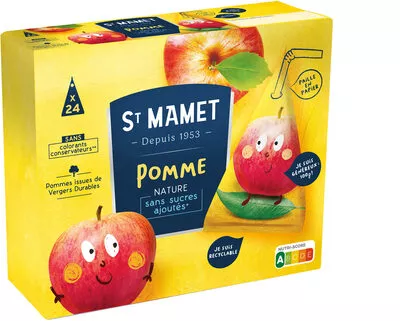 Berlingot pomme sans sucres ajoutés St Mamet 100 g g, code 3080920994105