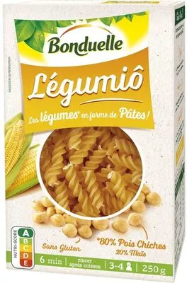 Légumiô Pasta Pois chiches et maïs Bonduelle 250 g, code 3083681081039