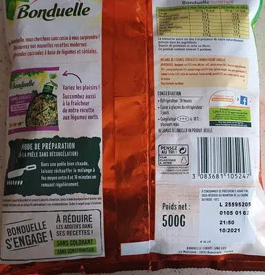 Légumes et céréales cuisinés Bonduelle 500 g, code 3083681105247