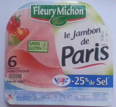 Le jambon de paris -25% de sel Fleury Michon 240g, code 3095750391109