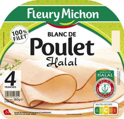 Blanc de poulet Halal - 4tr. Fleury Michon 160 g, code 3095750507012