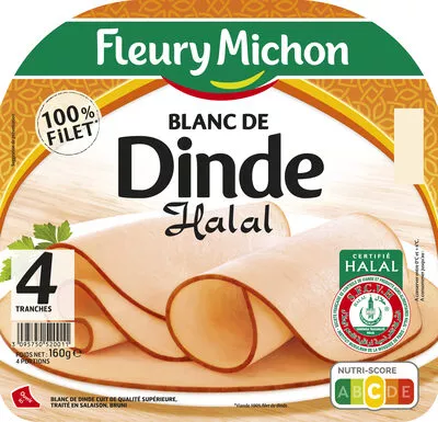 Blanc de dinde Halal - 4tr. Fleury Michon 160 g, code 3095750520011