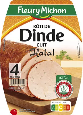 Rôti de dinde cuit Halal - 4tr Fleury Michon 120 g, code 3095751054010