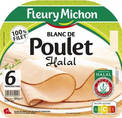 Blanc de poulet Halal - 6tr. Fleury Michon 180g, code 3095751394017