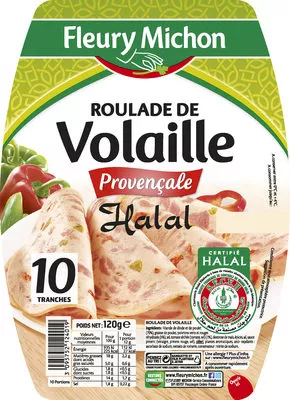 Roulade de volaille provençale Halal - 10 tr. Fleury Michon 120 g, code 3095752124019