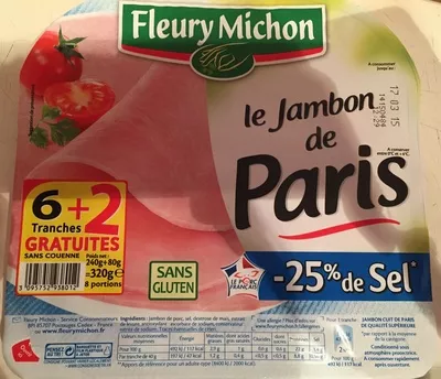 Le Jambon de Paris -25% de Sel Fleury Michon 320 g, code 3095752938012