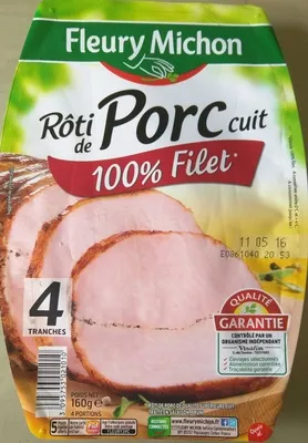 Rôti de Porc cuit 100% filet Fleury Michon 160 g (x 4), code 3095753021010