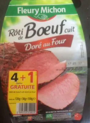 Roti de bœuf cuit doré au four Fleury Michon , code 3095753310015