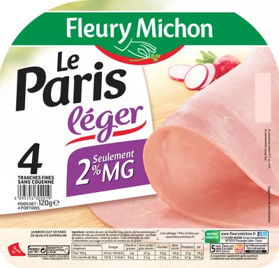 Le Paris léger - 4 tranches fines fleury michon 120g, code 3095754302019