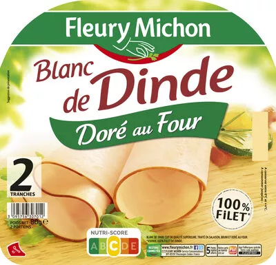 Blanc de dinde doré au four Fleury Michon 80 g, code 3095756307012