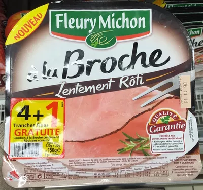 Jambon à la broche lentement rôti sans couenne Fleury Michon 150g, code 3095756525010