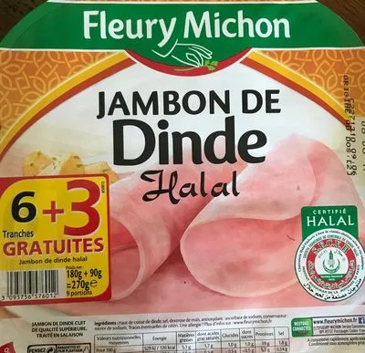 Jambon de dinde halal Fleury Michon , code 3095756576012