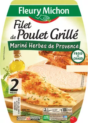 Filet de poulet grillé mariné herbes de Provence Fleury Michon 150 g, code 3095757128012