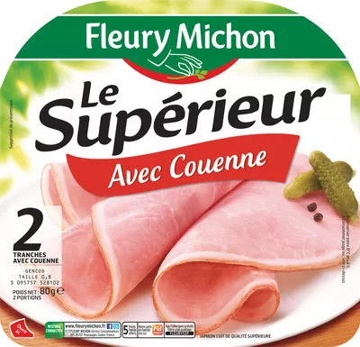 Le supérieur avec couenne - 2tr. Fleury Michon 80 g, code 3095757528102