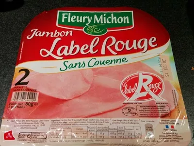 Jambon Label Rouge sans Couenne Fleury Michon 80 g e (2 * 40 g), code 3095757644109