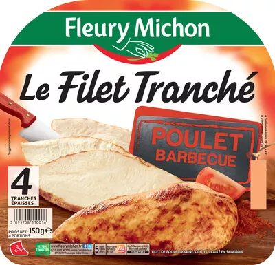 FILET TRANCHE DE POULET BARBECUE - 4tr. Fleury Michon 150 g, code 3095758110016