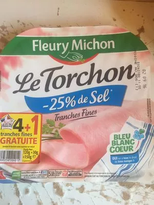 Le Torchon -25% de sel tranches fines Fleury Michon 150 g, code 3095758204012