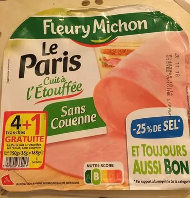 Le Paris cuit à l'étouffée Fleury Michon 188 g (150g+38g gratuit), code 3095758364013