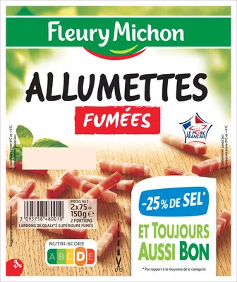 Allumettes fumées- 25% de sel - 2 x75g Fleury Michon 150 g, code 3095758480010