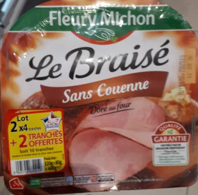 Le Braisé sans couenne Fleury Michon 400 g (10 tranches de 40 g), code 3095758630019