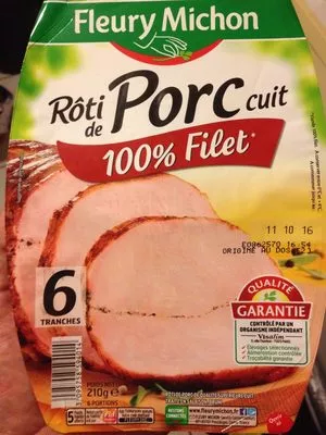 Rôti de porc cuit fleury michon 210g + 35g = 245g, code 3095758645013